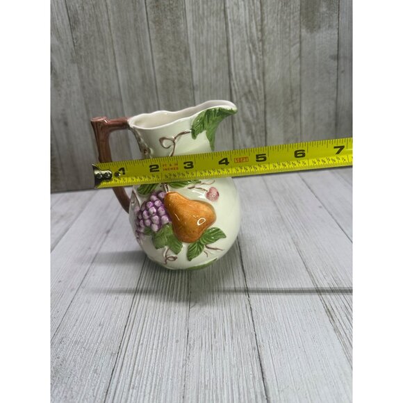 Jay Willfred Andrea by Sadek Pitcher Jug Ceramic Fruit Embossed Design Portugal - Picture 7 of 7